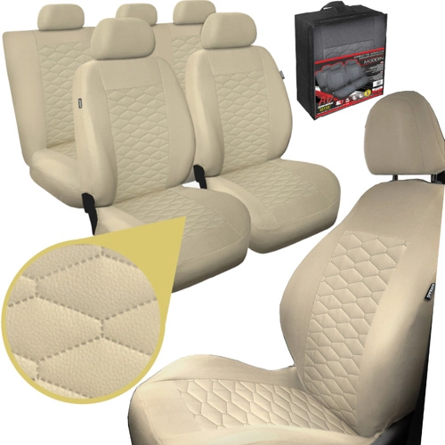 Huse pentru scaune auto Auto-Dekor Modern MP3 Piele Ecologica Bej