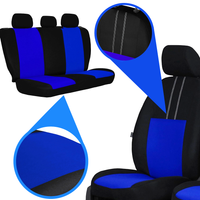 Set huse Scaune Auto Universale, Ekonomic, Negru/ Albastru, 9 buc
