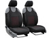 Set Huse Auto Universale din 9 Piese, Material Piquat, Culoare Negru cu Rosu, Compatibile cu Scaune cu Airbag