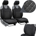 Set Huse Auto Universale din 9 Piese, Material Piquat, Culoare Negru cu Gri, Compatibile cu Scaune cu Airbag