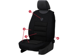 Saltea ștanțată negru pentru scaunul din față al mașinii ERGONOMIC