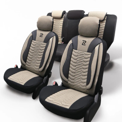 Huse auto Paris, din piele, ergonomice, set complet – bej