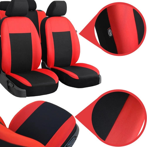 Huse pentru scaune auto Pok-Ter Drive din material, de culoare rosu