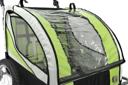 Remorca de biciclete cu amortizor 2 persoane +JOGGER verde + gratuit