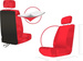 Set Huse Auto din 9 Piese, Universale, Piele Ecologica, Groase, Captusite, cu Broderie POK-TER, Culoare Negru