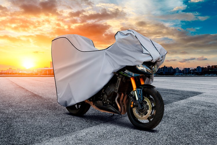 Husa pentru motocicleta cu portbagaj Protector, nailon, 280 cm, protectie UV, rezistenta la apa, marimea XL, gri
