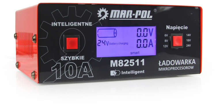 Redresor auto inteligent Mar-Pol M82511,functie regenerare/desulfatare, 10A 6V 8V 12V 14V 16V 24V
