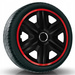  Set 4 capace jante 16" Fast Lux negru-rosu 