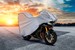 Husa pentru motocicleta cu portbagaj Protector, nailon, 280 cm, protectie UV, rezistenta la apa, marimea XL, gri